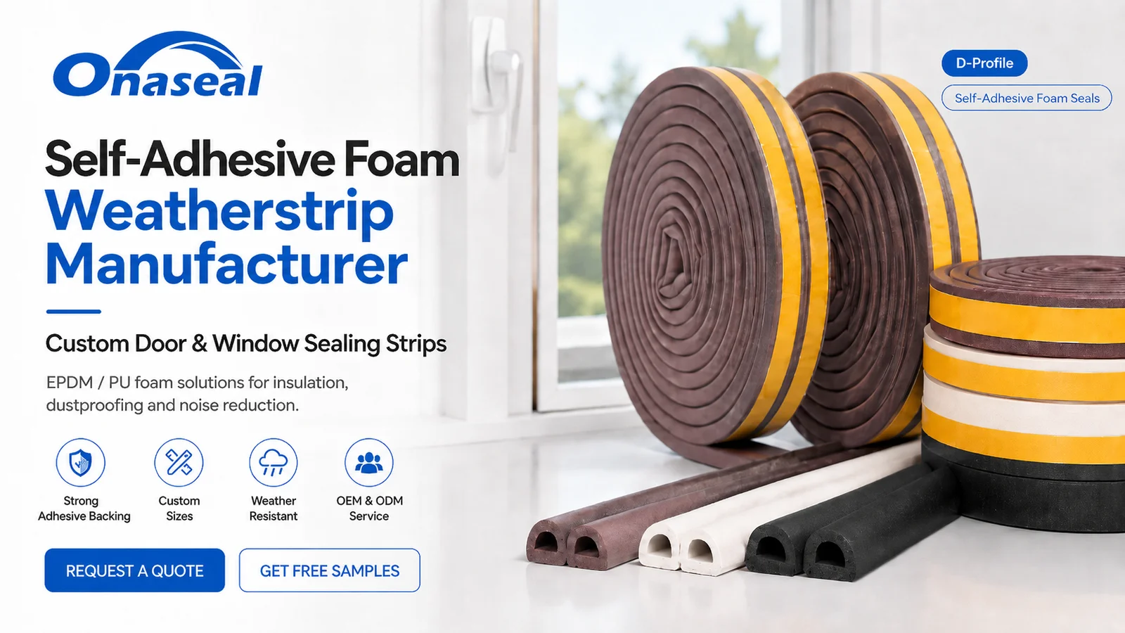 Self-adhesive foam weatherstrip manufacturer homepage banner
